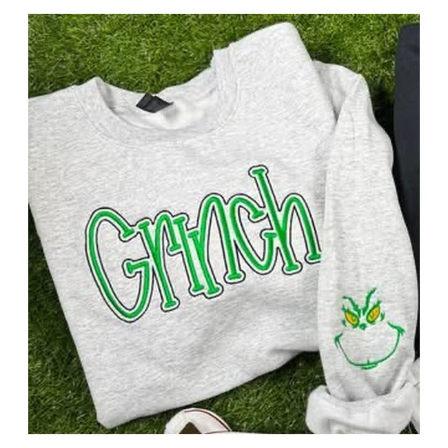 Ash Grinch fleece sleeve view