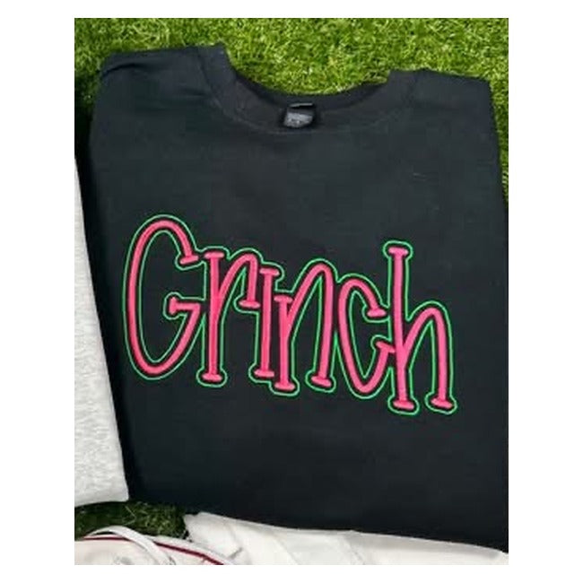 Black Grinch fleece front view