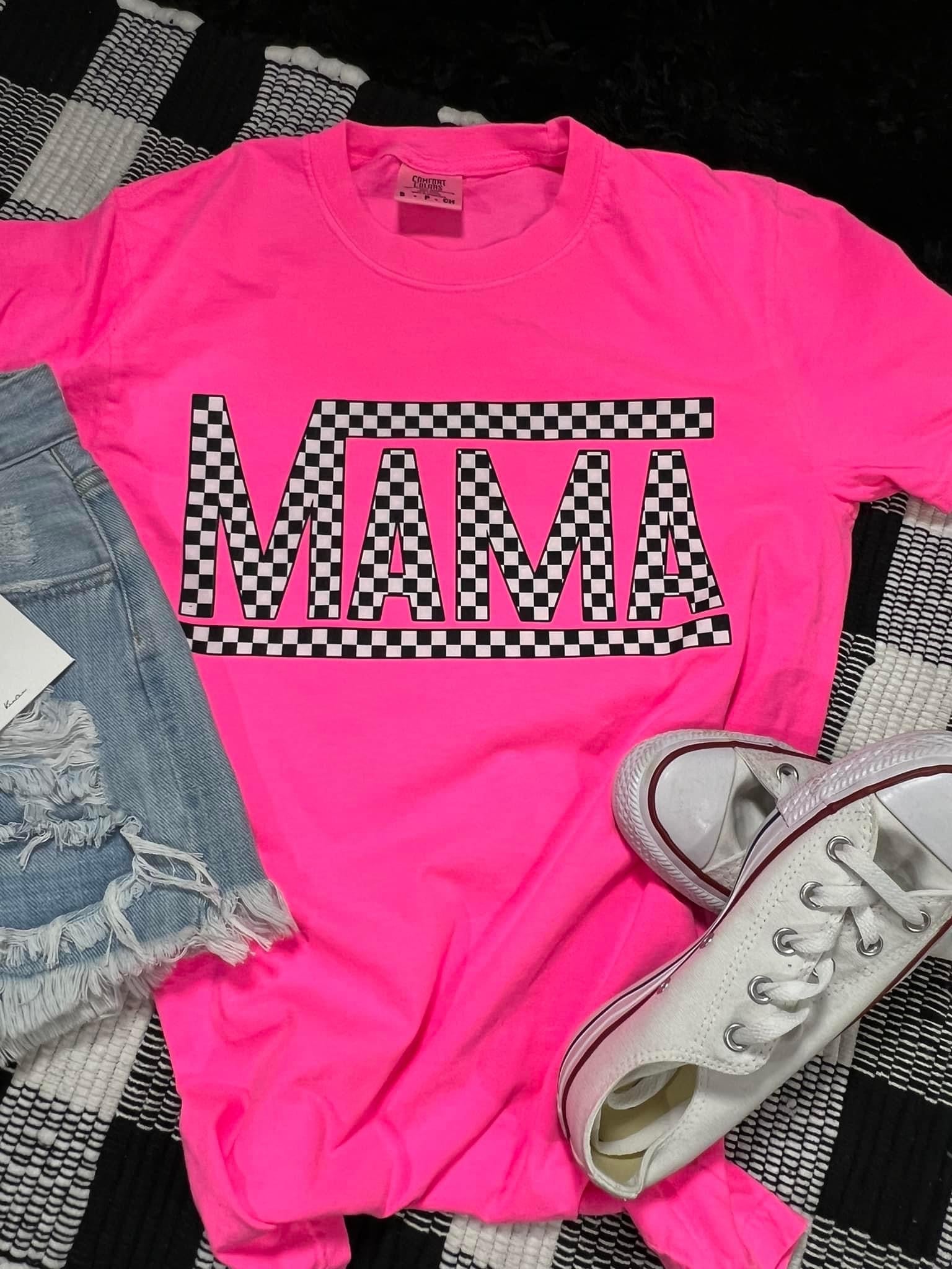 Mama Checkered Short Sleeve