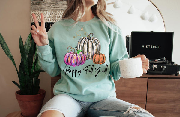 Happy Fall Y’all Comfort Colors Long Sleeve