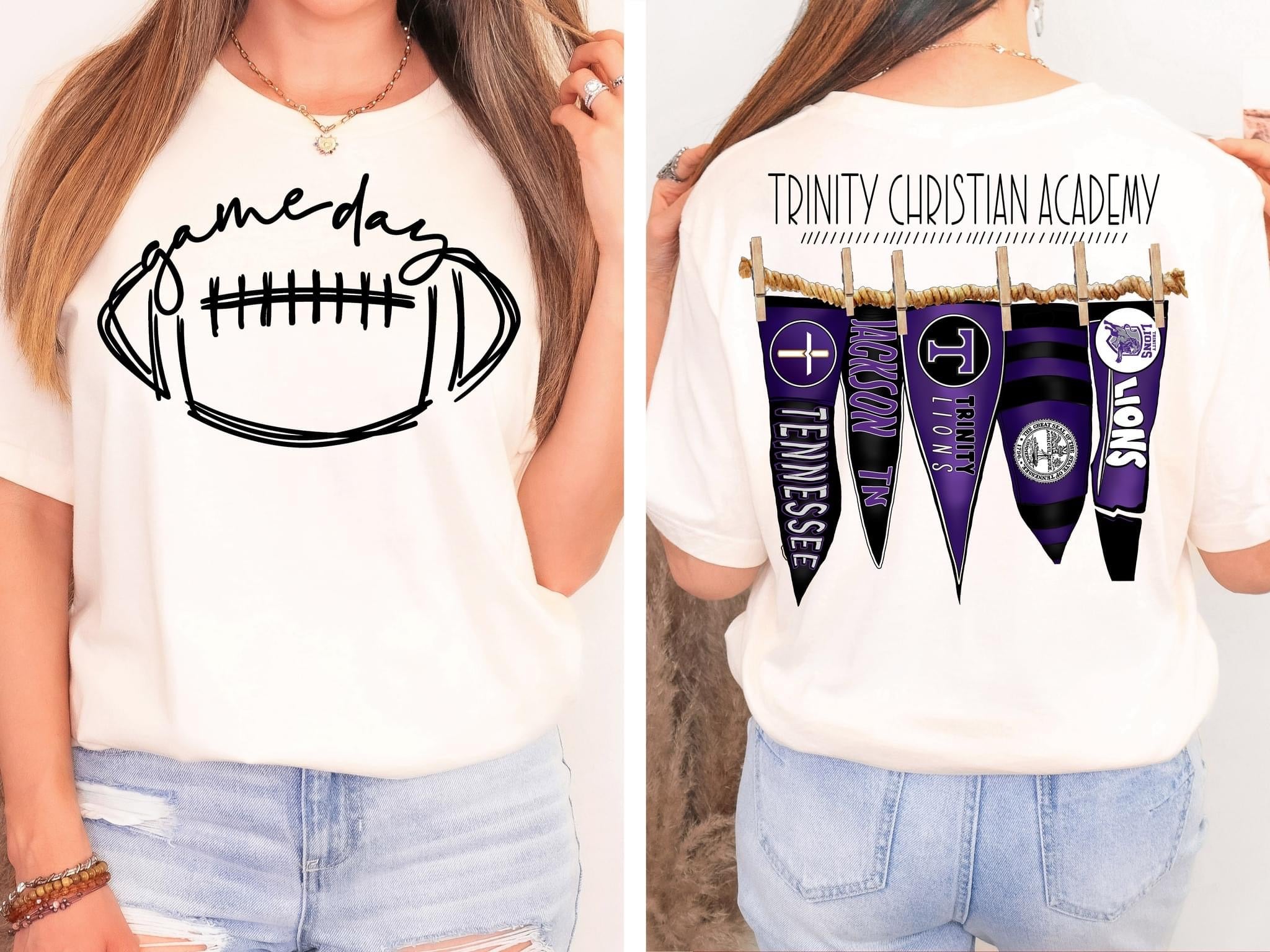Trinity Christian Academy Pennant Flag Comfort Colors