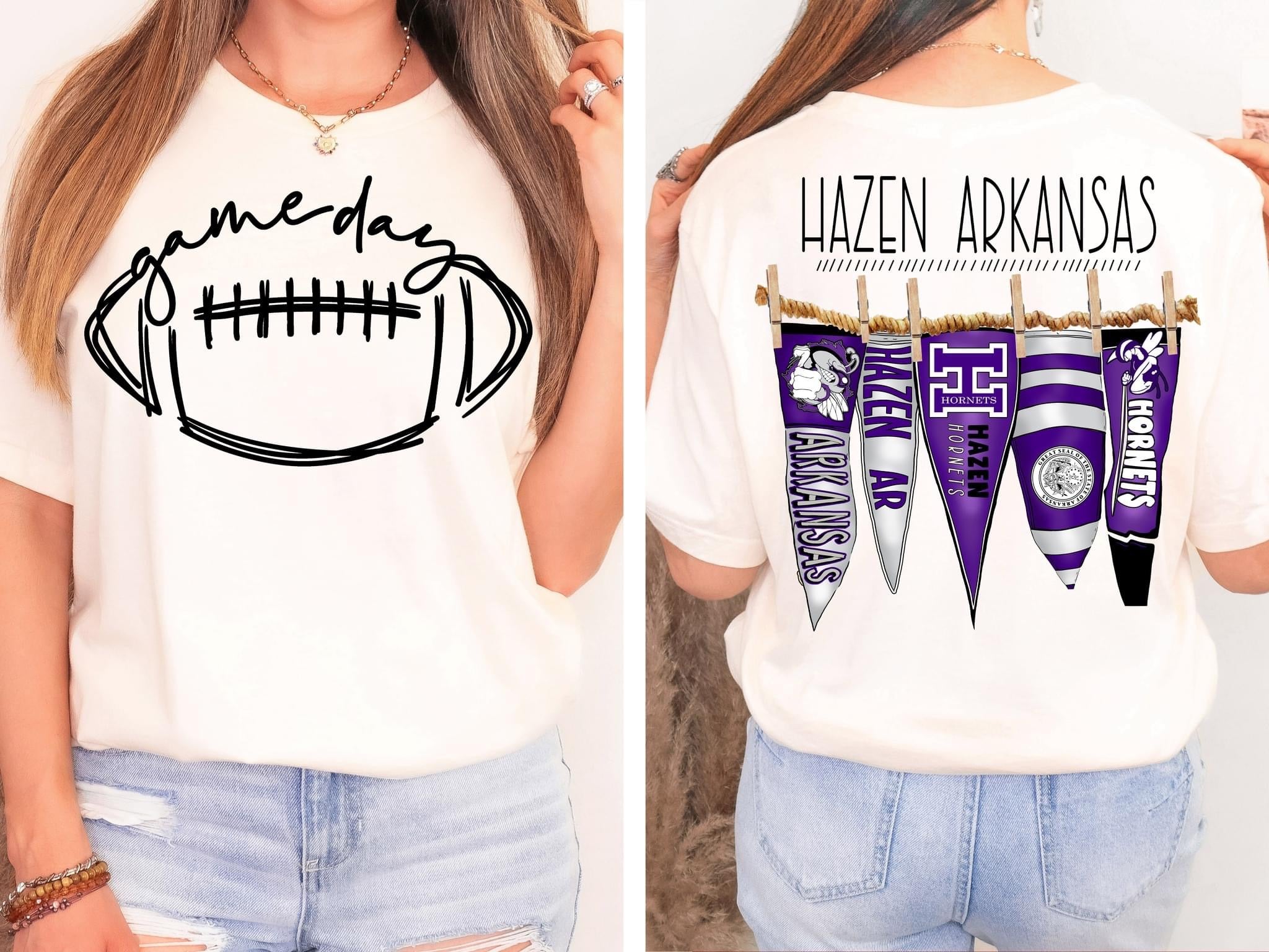 Hazen Arkansas Pennant Flags Comfort Colors