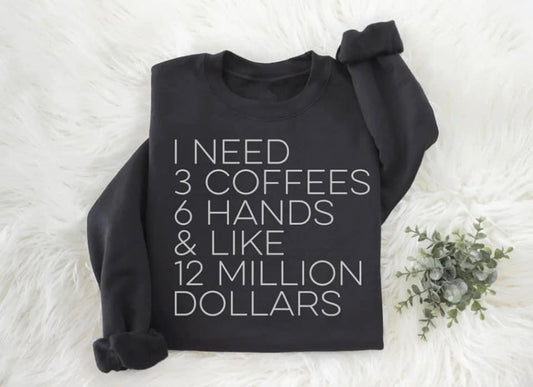 I Need 3 Coffees Short Sleeve