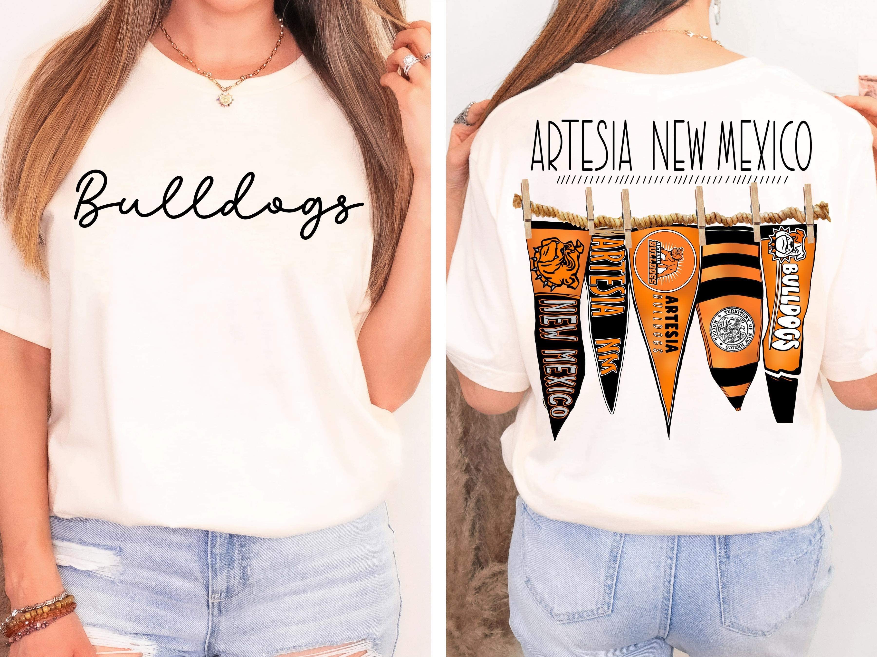 Artesia New Mexico Bulldogs Pennant Flags Short Sleeve