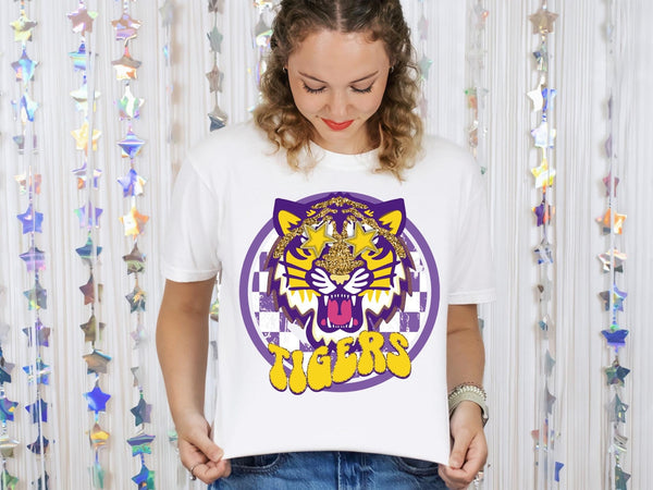 Tigers Purple And Gold Short Sleeve