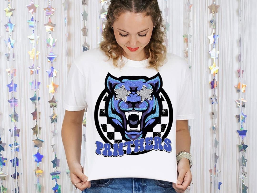 Panthers Blue Mascot Short Sleeve