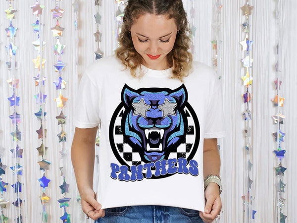 Panthers Blue Mascot Short Sleeve