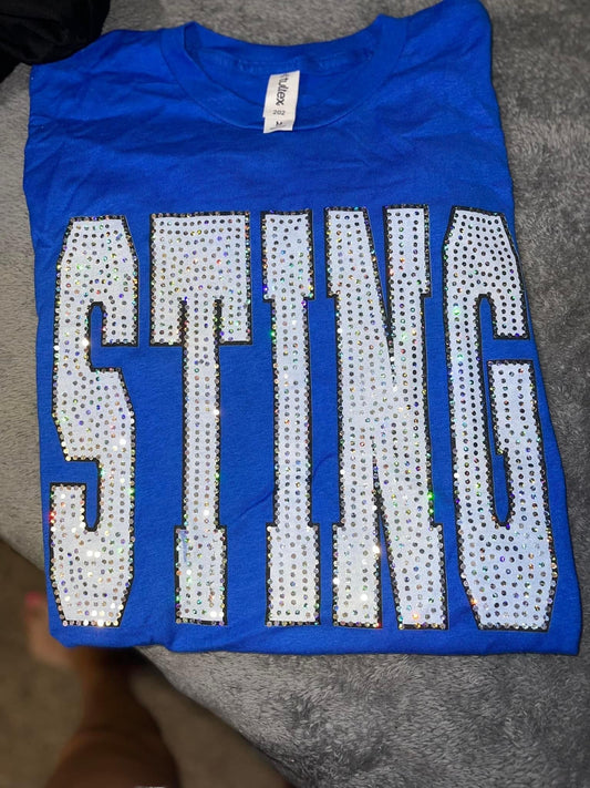 Sting White with Black Outline SPANGLE Long Sleeve