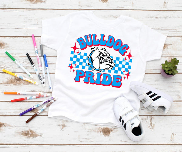 Bulldog Pride Blue And Red Short Sleeve