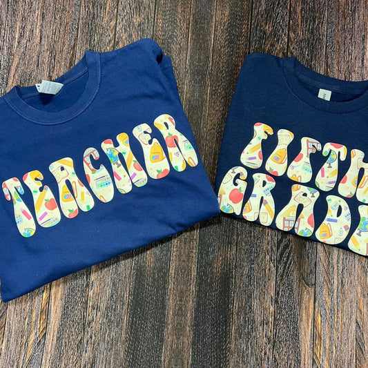 Custom Grade School Pattern Puff Short Sleeve