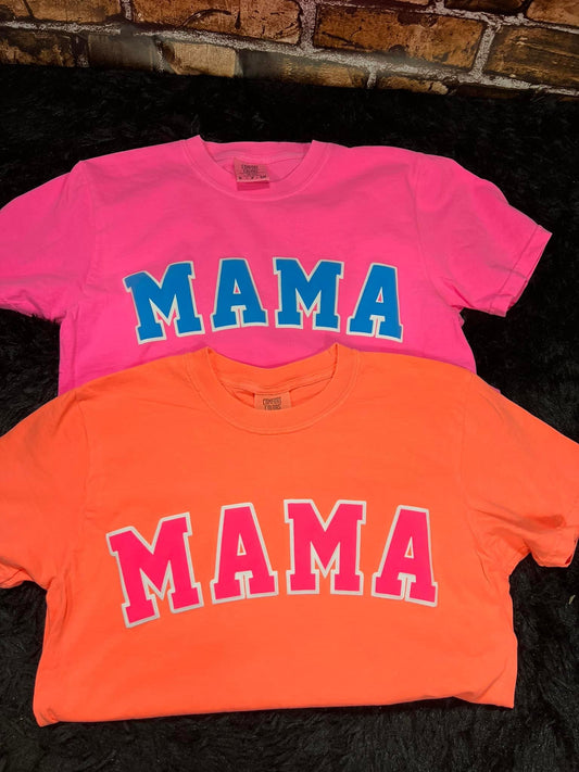 Mama Varsity Pink Puff Comfort Colors