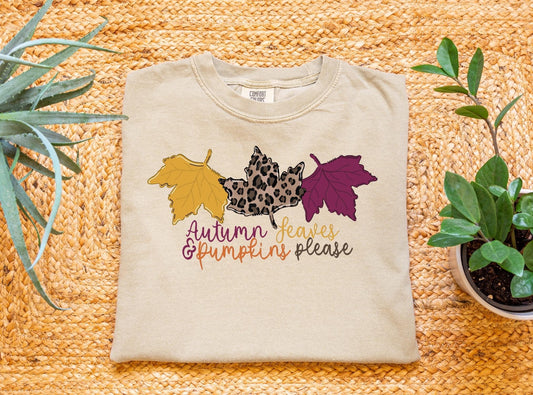Autumn Leopard Leaves Comfort Color