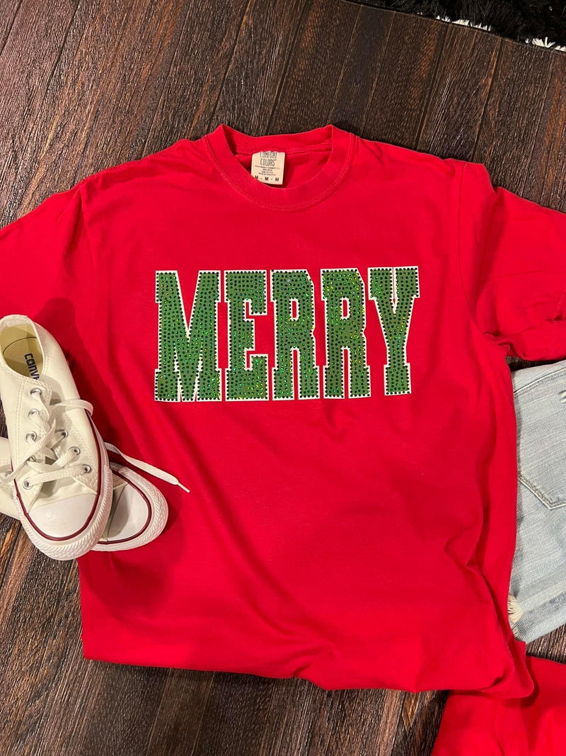 Merry Green Spangle Long Sleeve Comfort Colors
