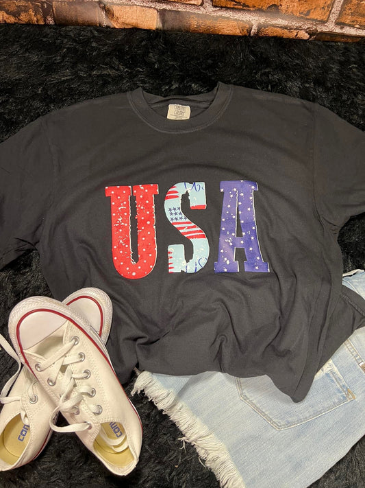 USA 4Th Of July Printed Puff Comfort Colors