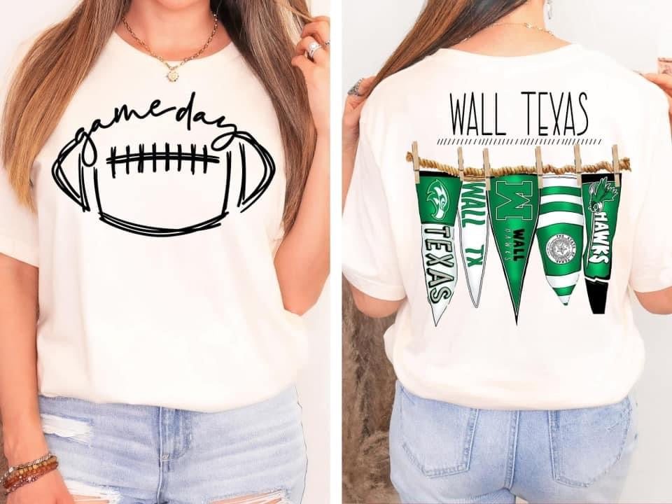Wall Texas Pennant Flags Short Sleeve