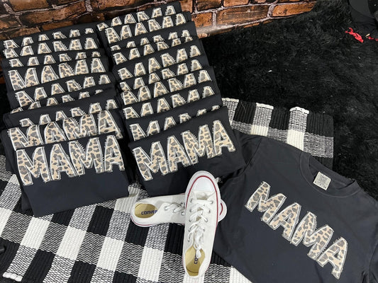 Mama Leopard Printed Puff Comfort Colors