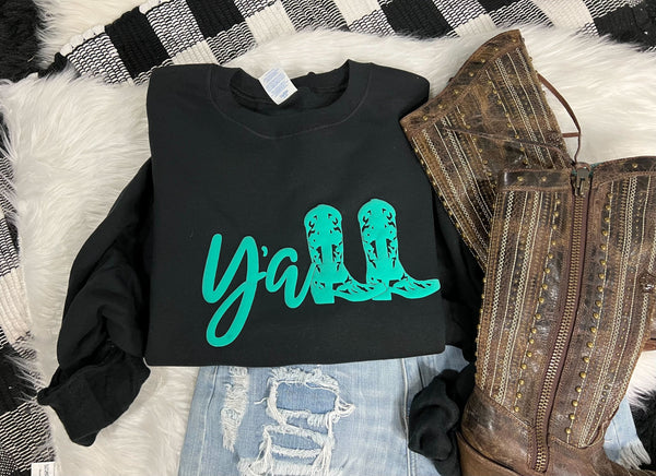 Y’all Puff Turquoise Short Sleeve