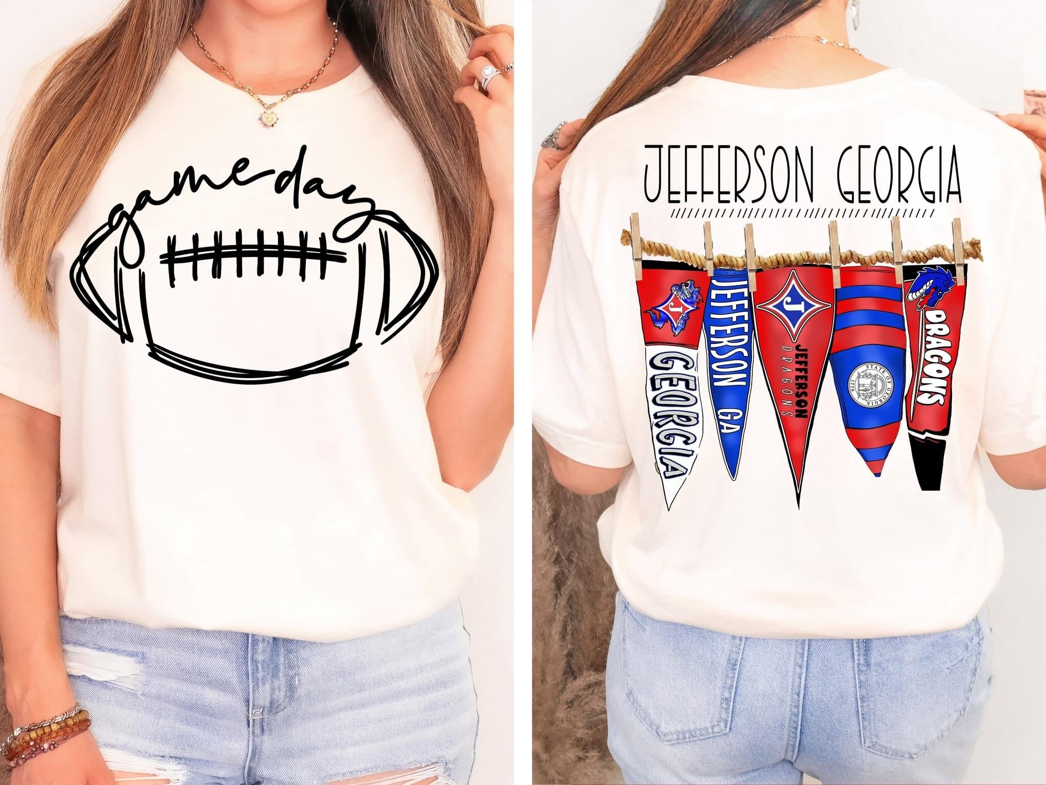 Jefferson Georgia Pennant Flags Comfort Colors