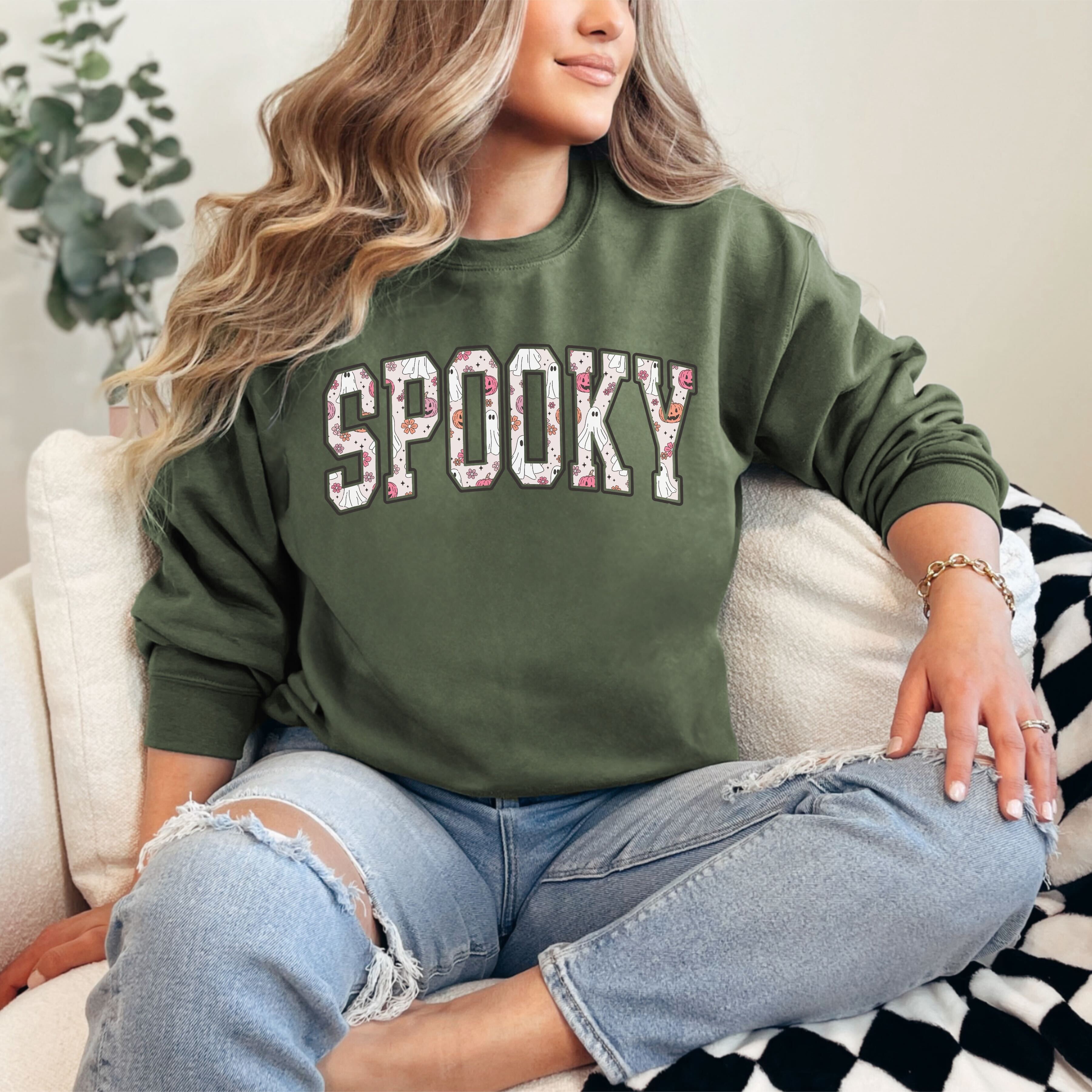 Spooky Varsity Faux Embroidery Fleece