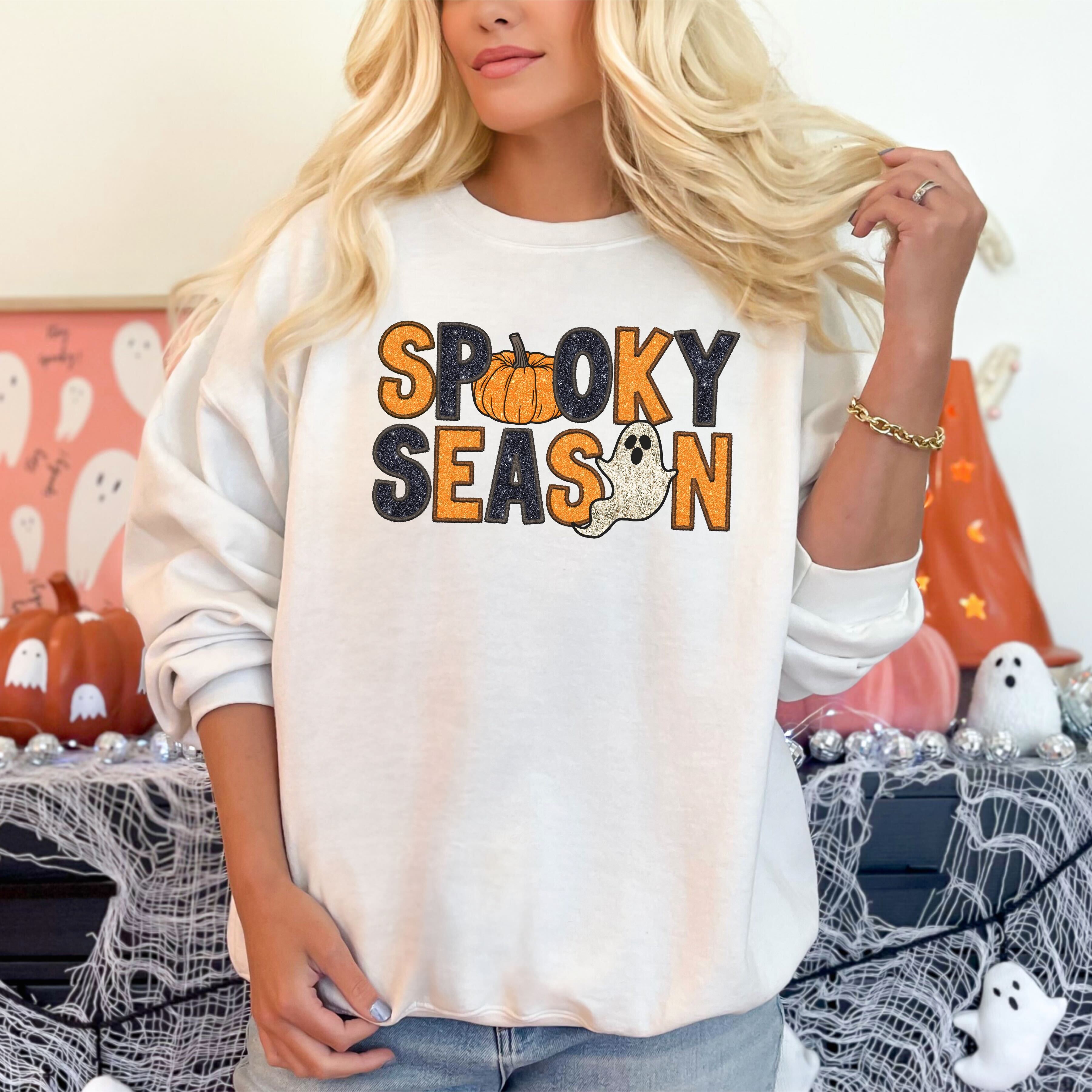 Spooky Season Faux Embroidery Fleece