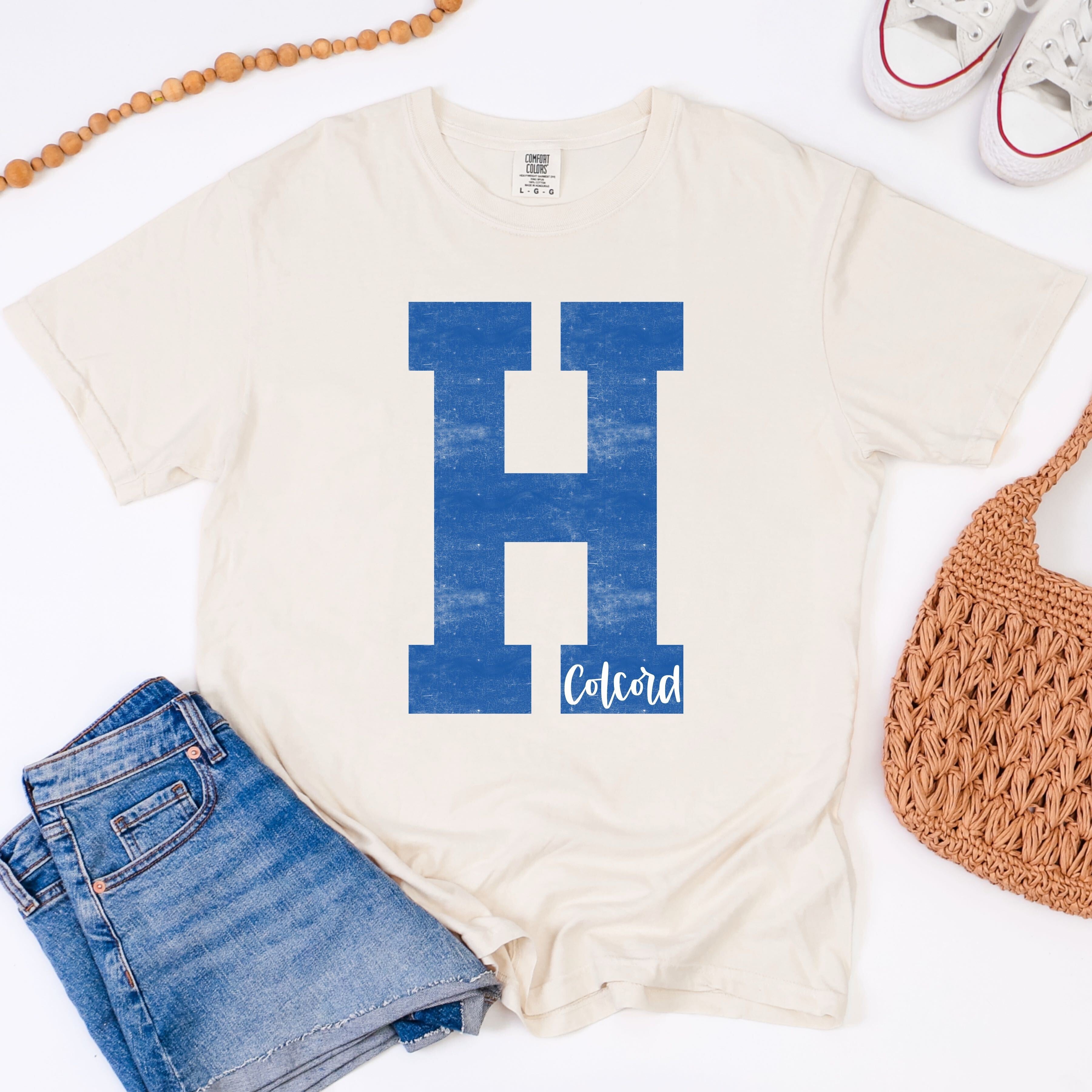 Custom Distressed Initial Mascot Tee