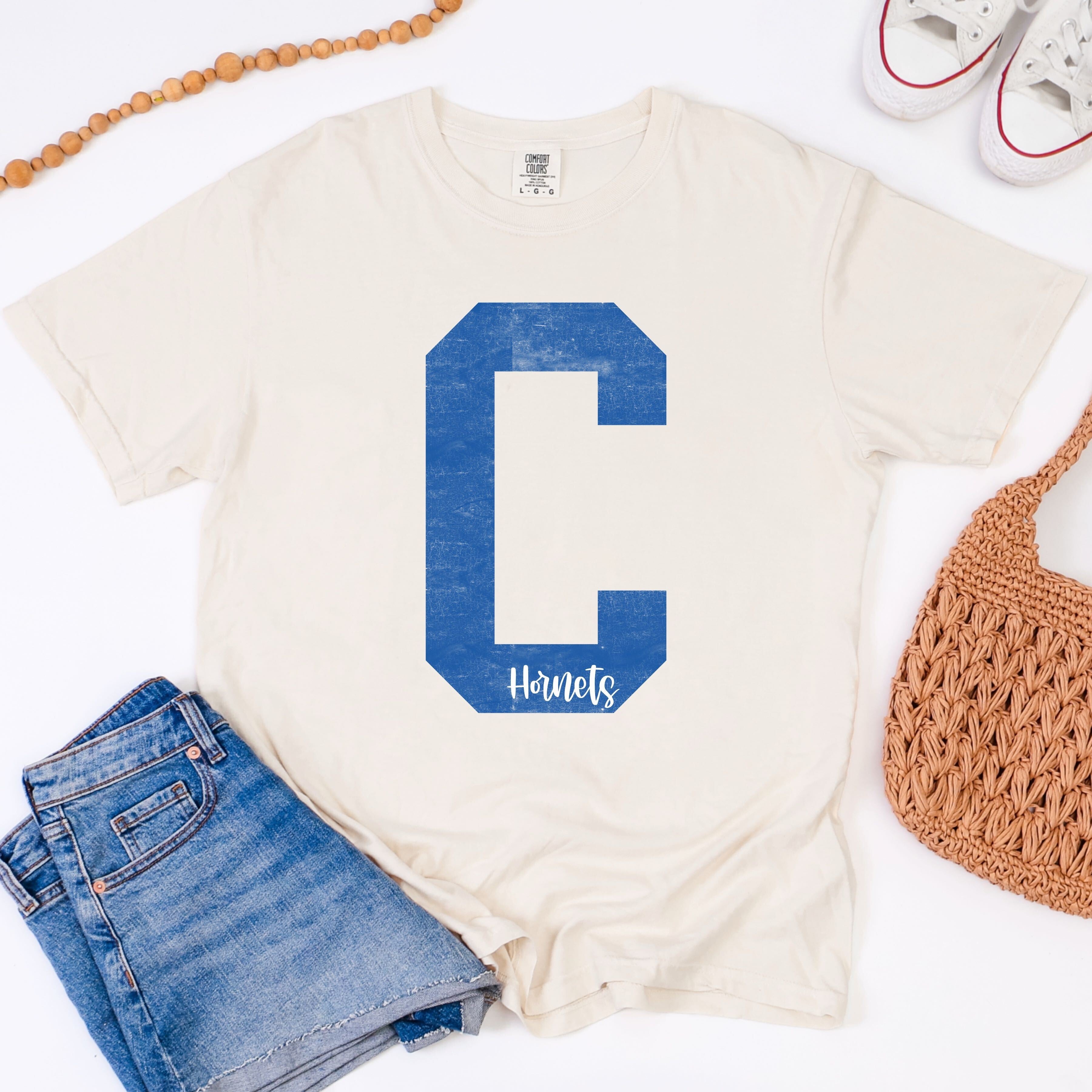 Custom Distressed Initial Mascot Tee