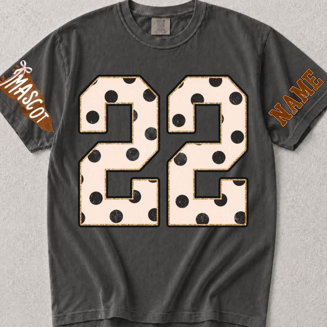 Custom Number Name & Mascot Sleeve Tee