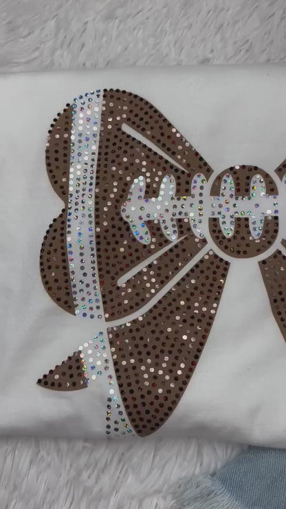 Football Cheer Bow Spangle Tees