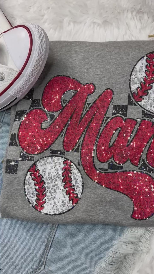 Baseball Mama Checkered Spangle