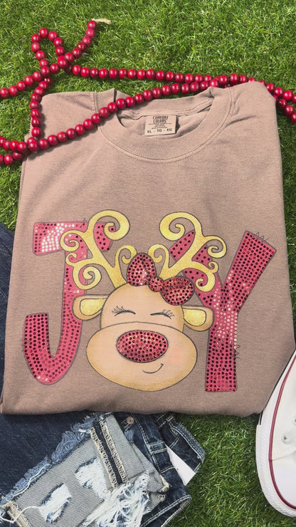 Joy Reindeer Spangle Comfort Colors