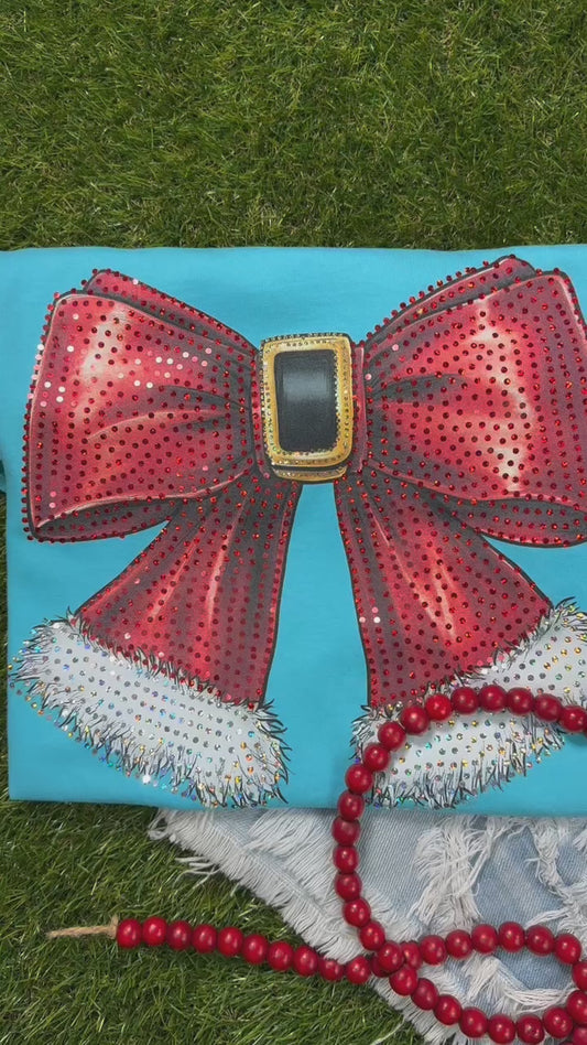 Santa Christmas Bow