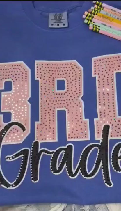 Custom Block Script Grade Spangle Comfort Colors