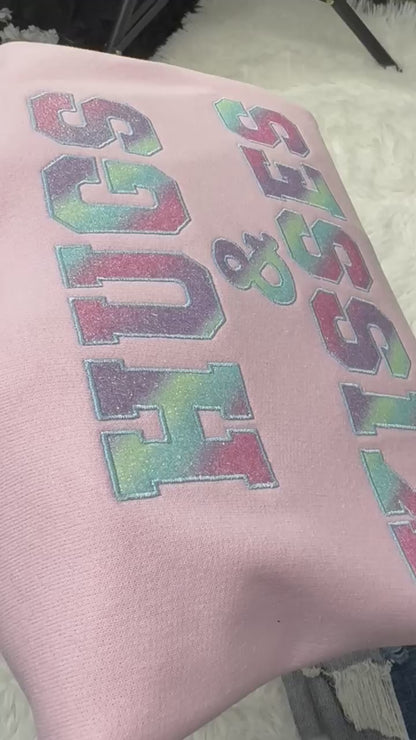 Hugs and Kisses Glitter Embroidery