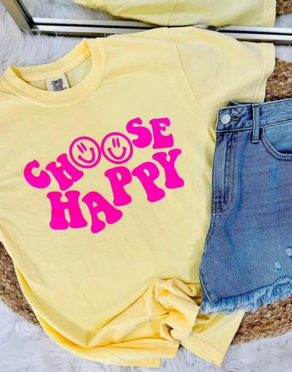 Choose Happy Neon Puff