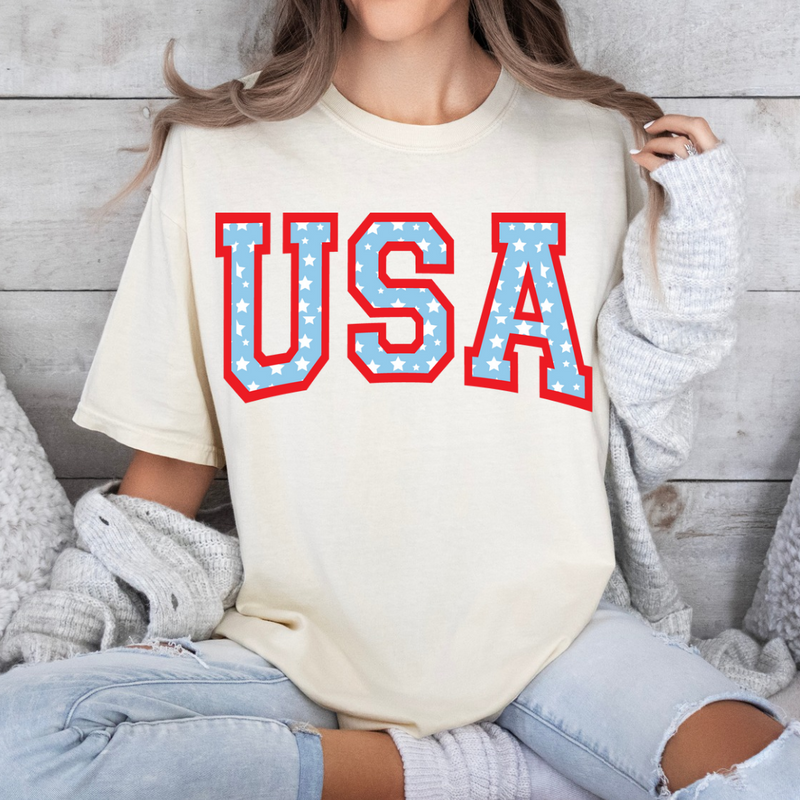 USA Red Blue No Bow Youth Comfort Colors