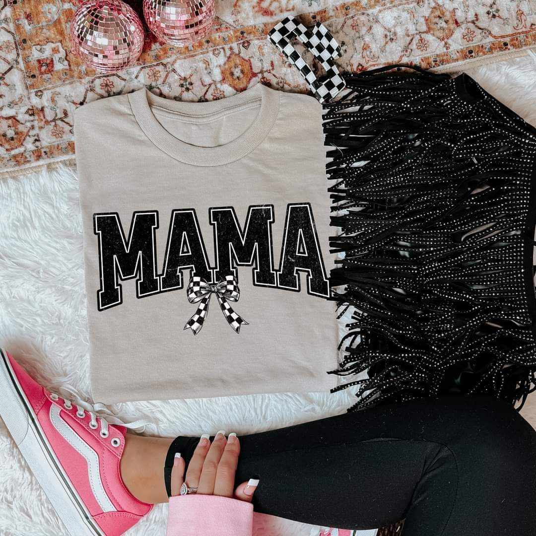 Mama Checkered With Bow