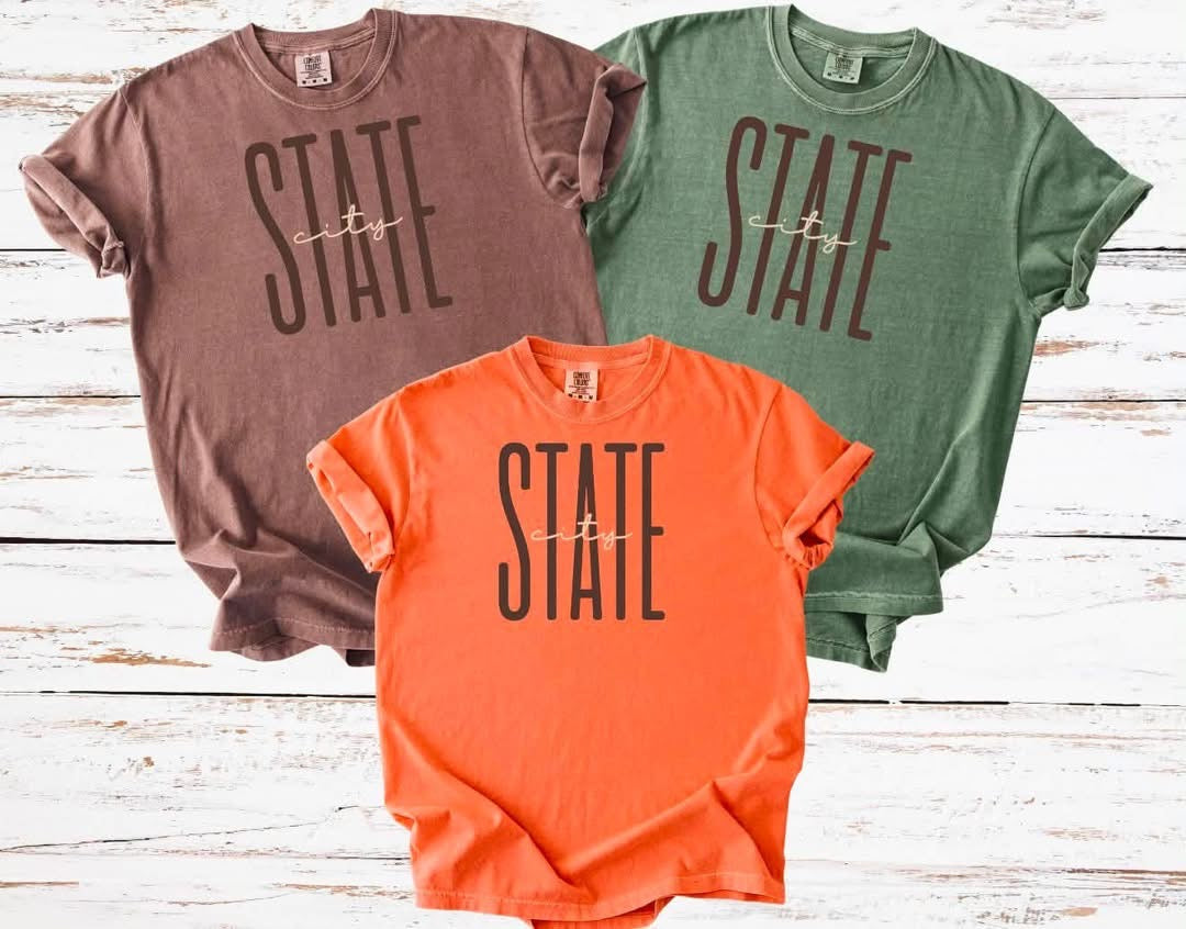 Custom State City Comfort Colors Tee