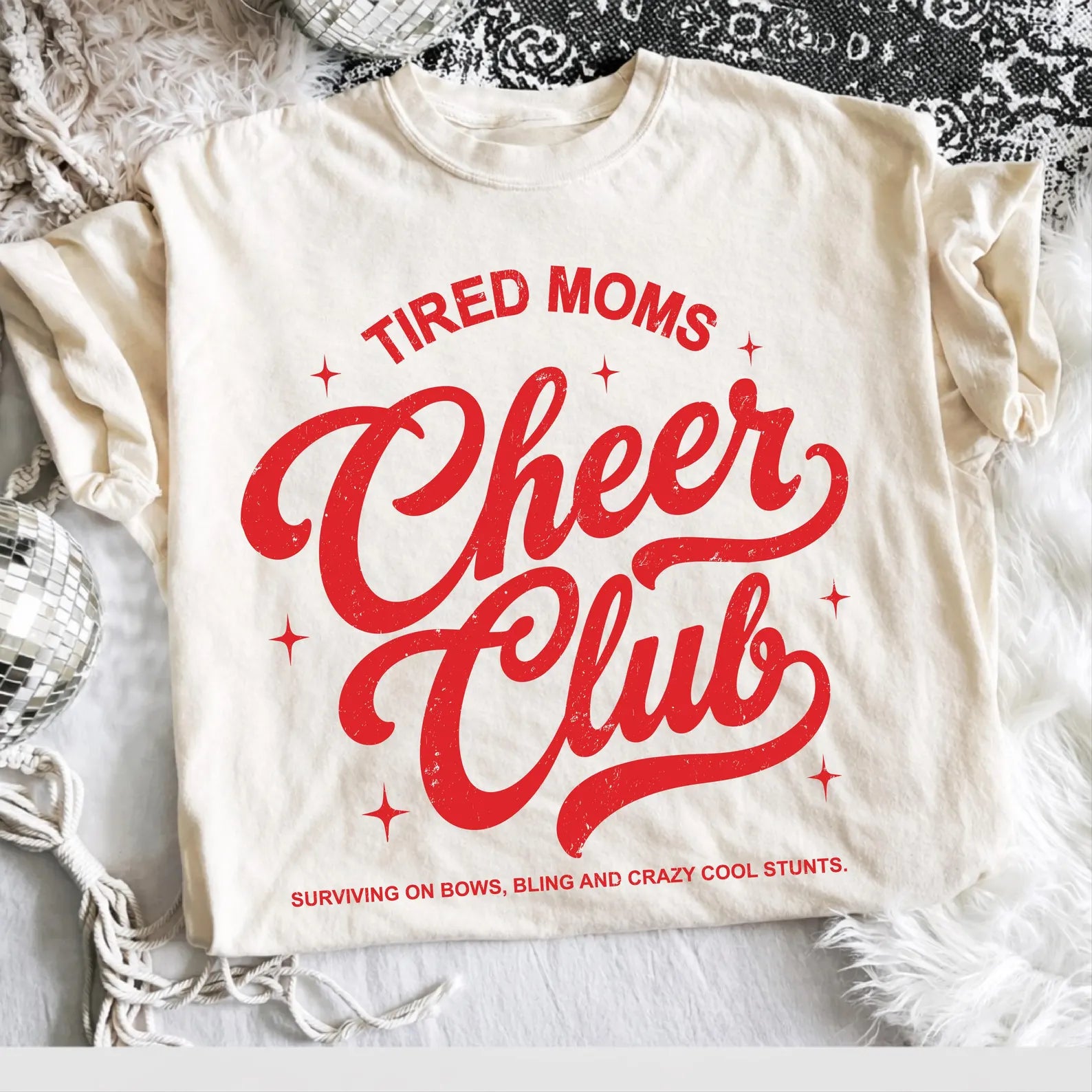 Tired Moms Cheer Club tee