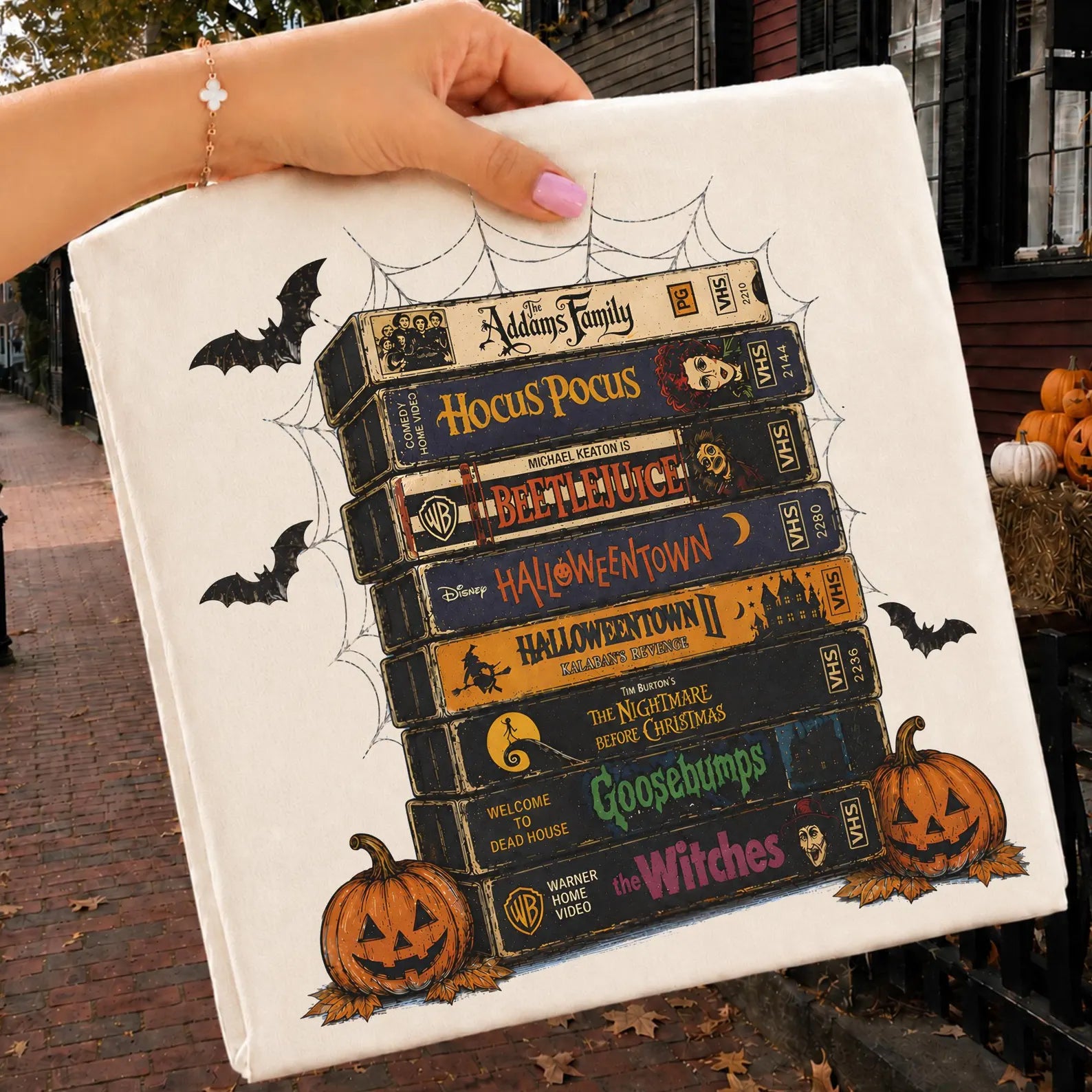Halloween Movie VHS Stack Tee