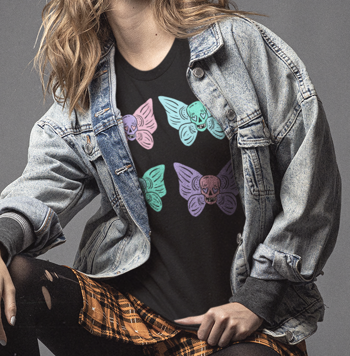 Pastel Skull Butterflys