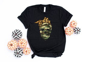 camo skull leopard bandana