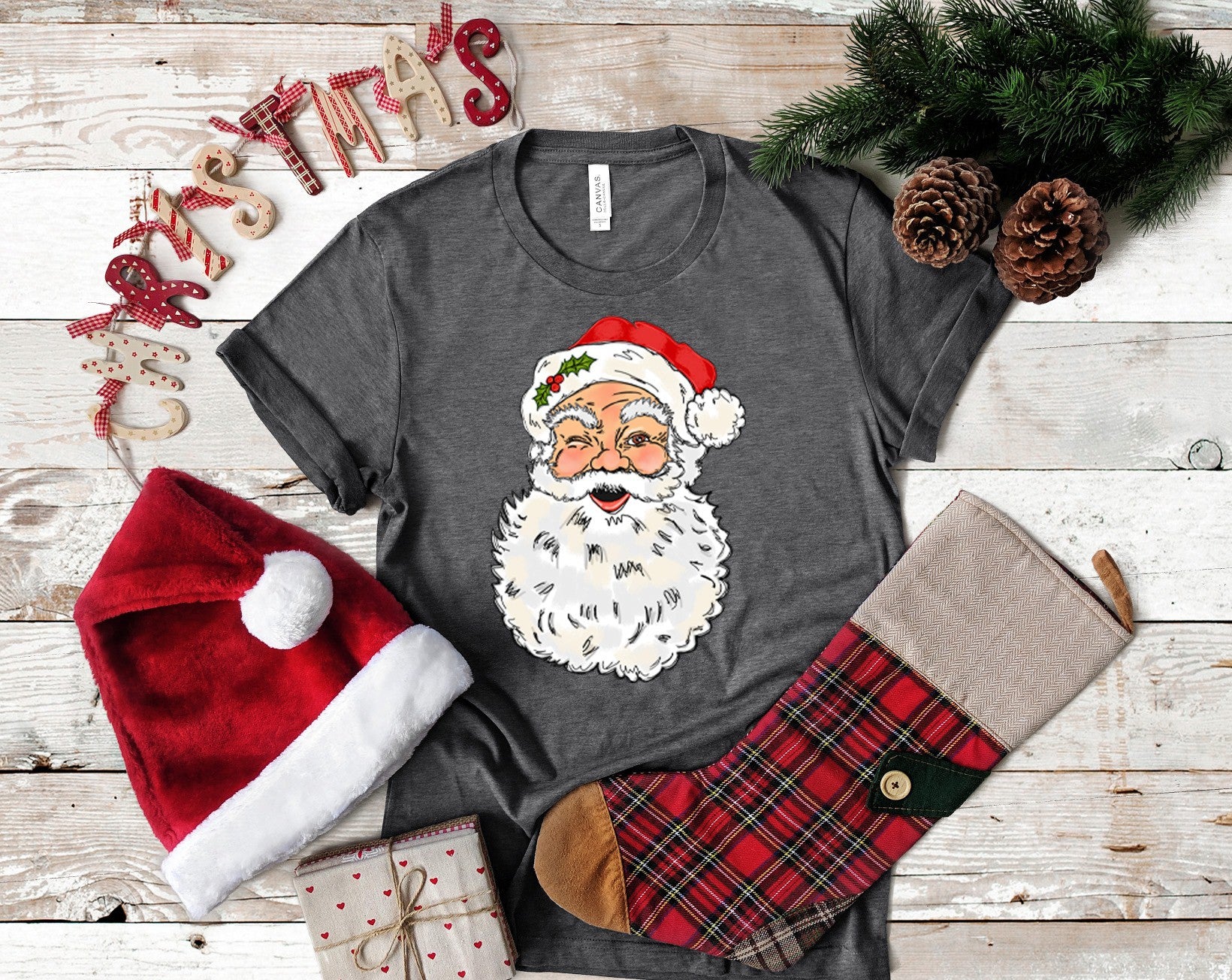 vintage santa winking