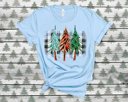 trees with black plaid