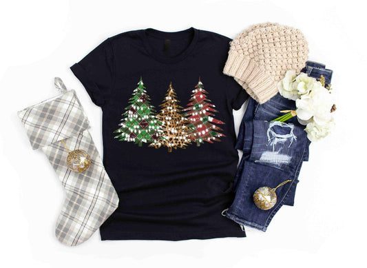 christmas trees with lights