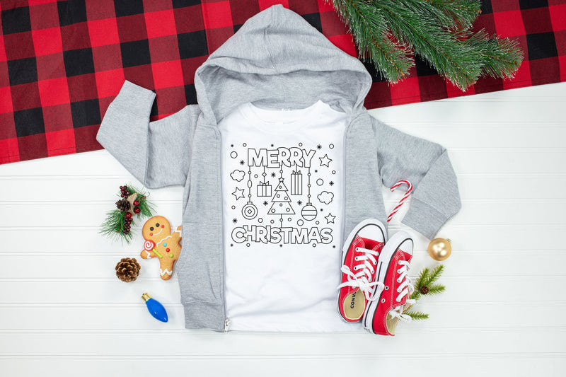 merry christmas coloring tee