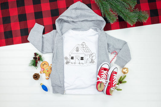 christmas gingerbread house coloring tee