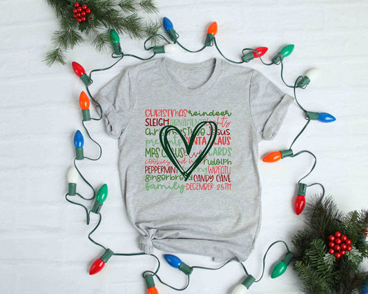 christmas words heart