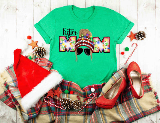 festive mom messy bun