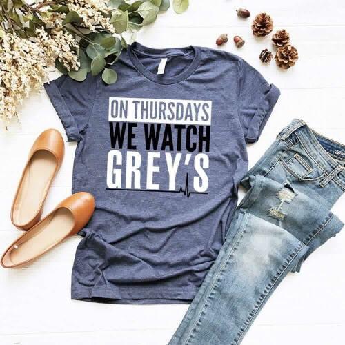 on thursday we watch greys t shirt