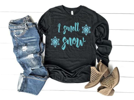 i smell snow snow lover long short sleeve shirts